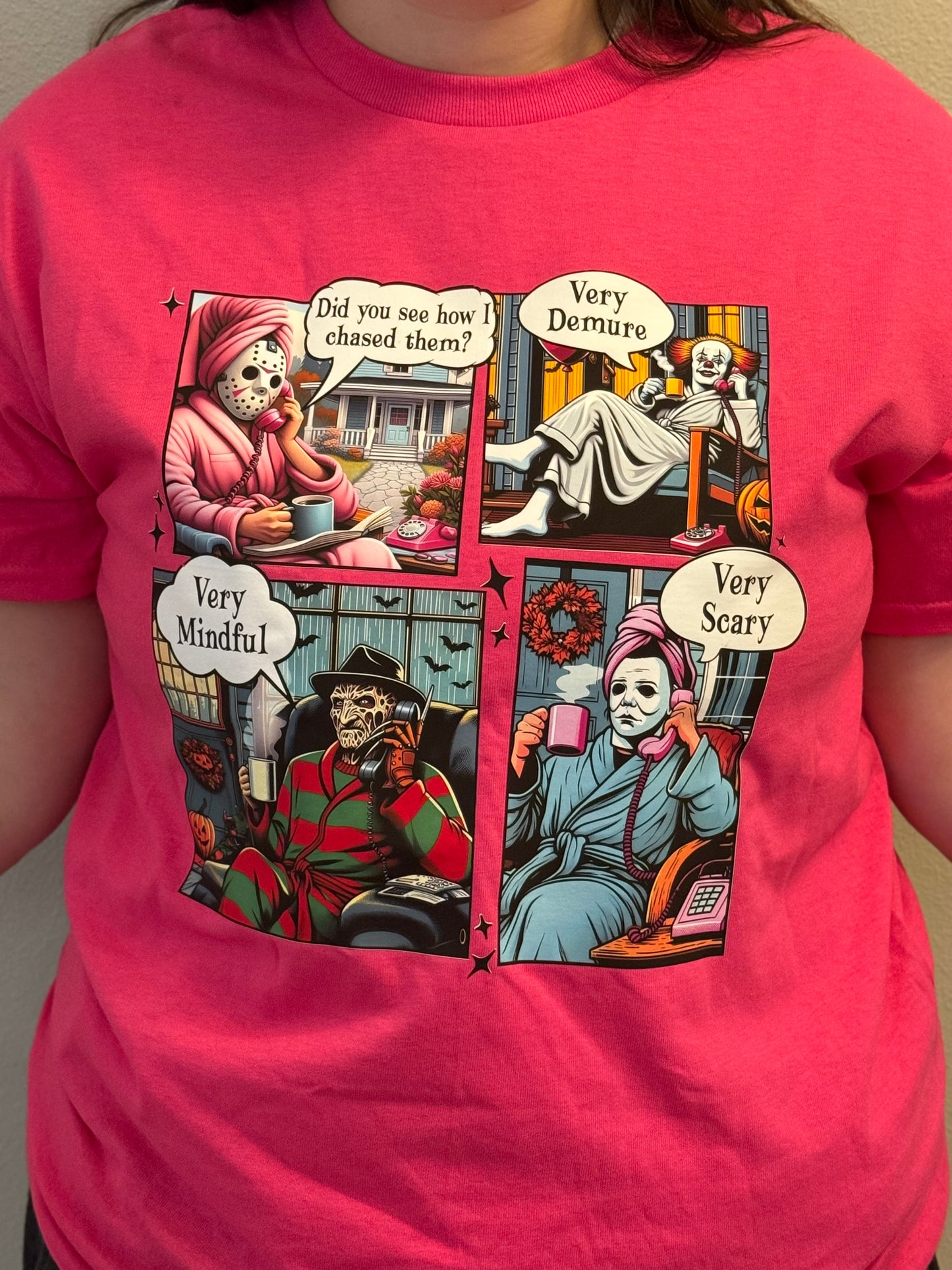 Very Demure, Very Mindful Horror Characters T-shirt
