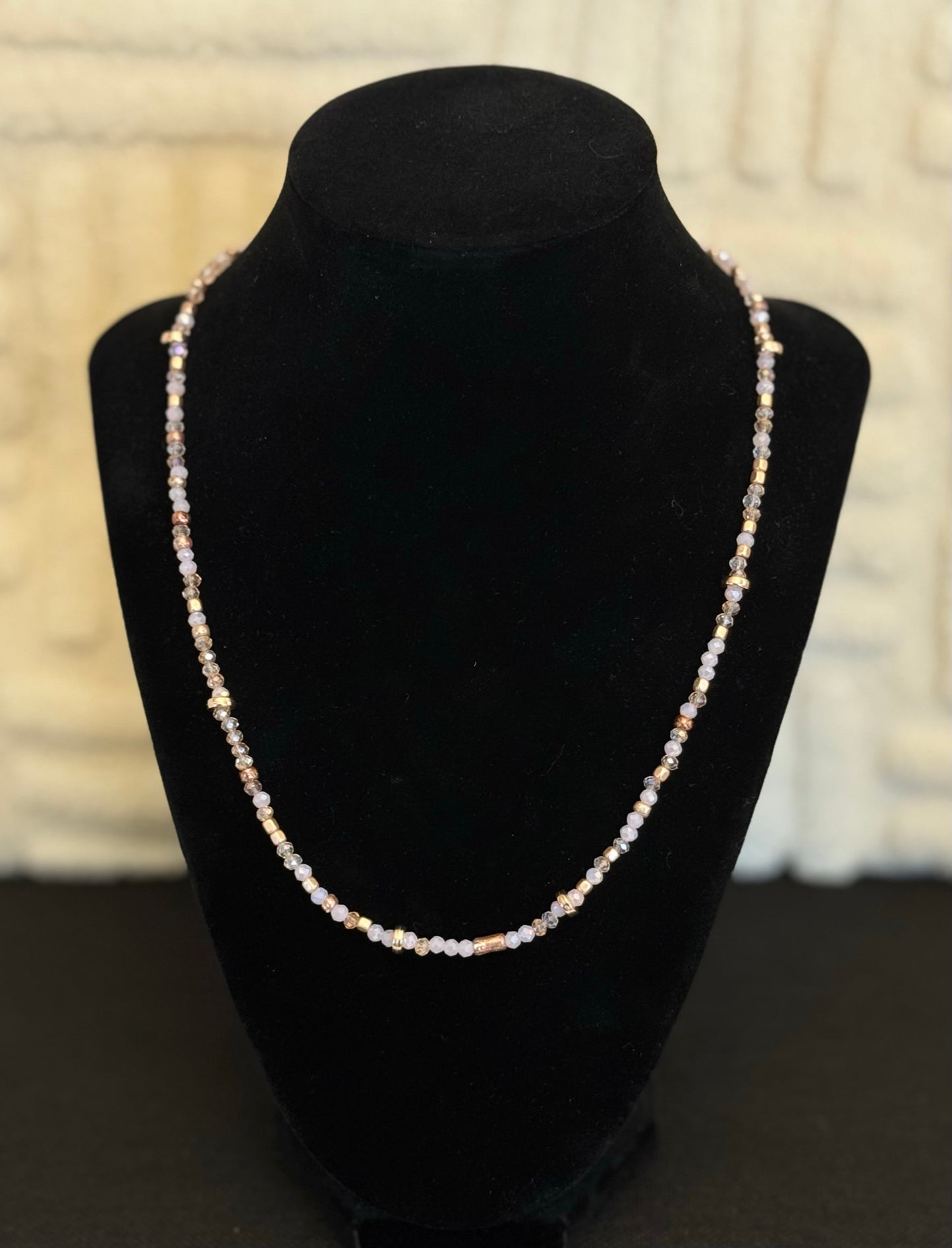 Pinky Glad: Delicate Beaded Necklace & Earrings Set
