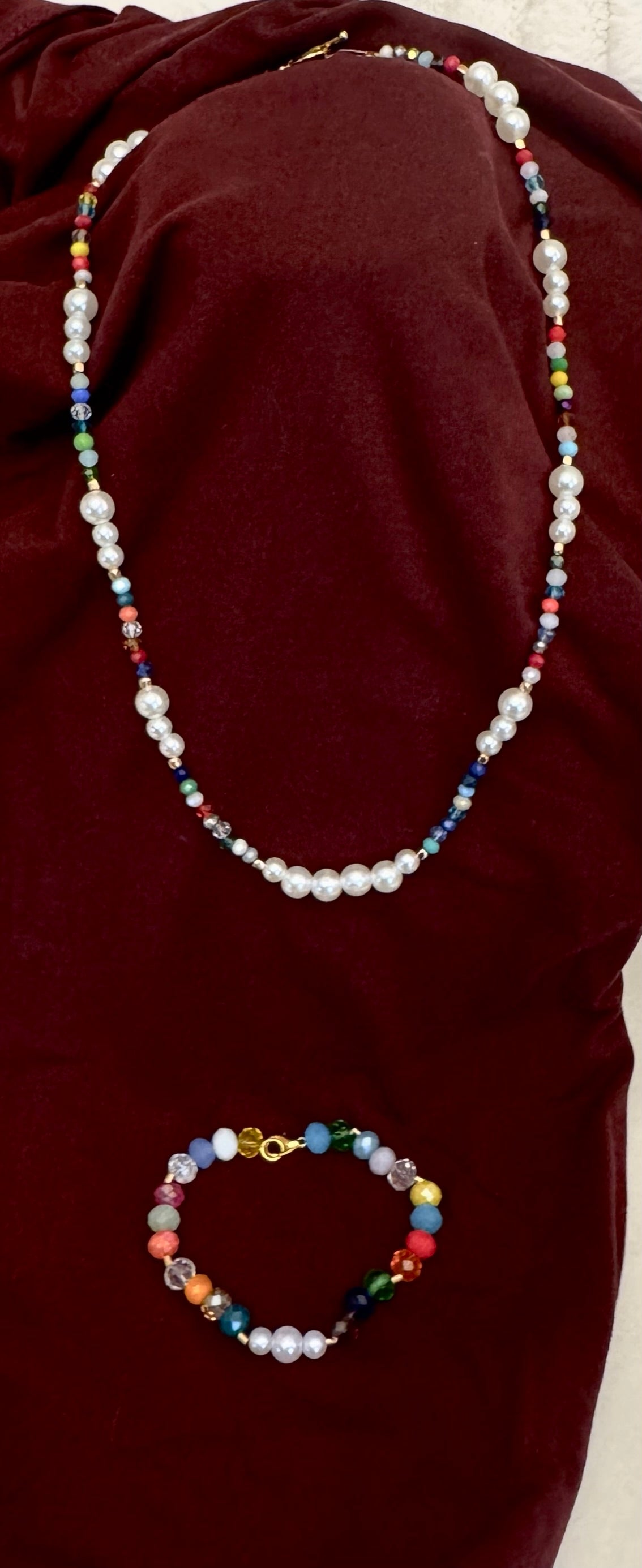 Jaclyn Pearl & Gemstone Jewelry Set – Elegance with a Playful Twist