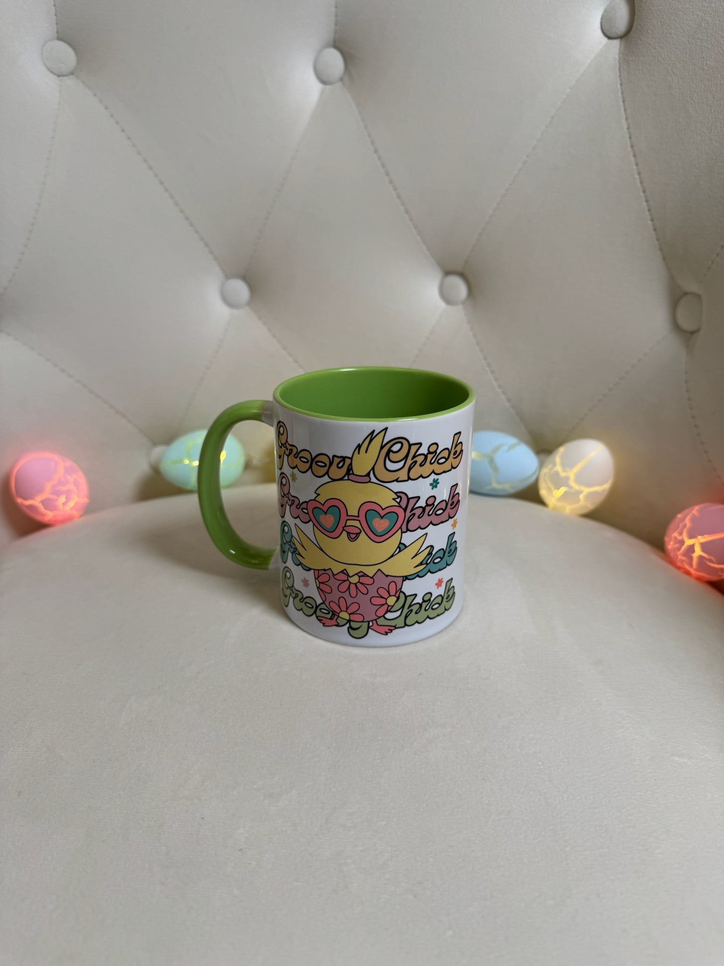 Groovy Chick Easter Mug β Retro Springtime Vibes