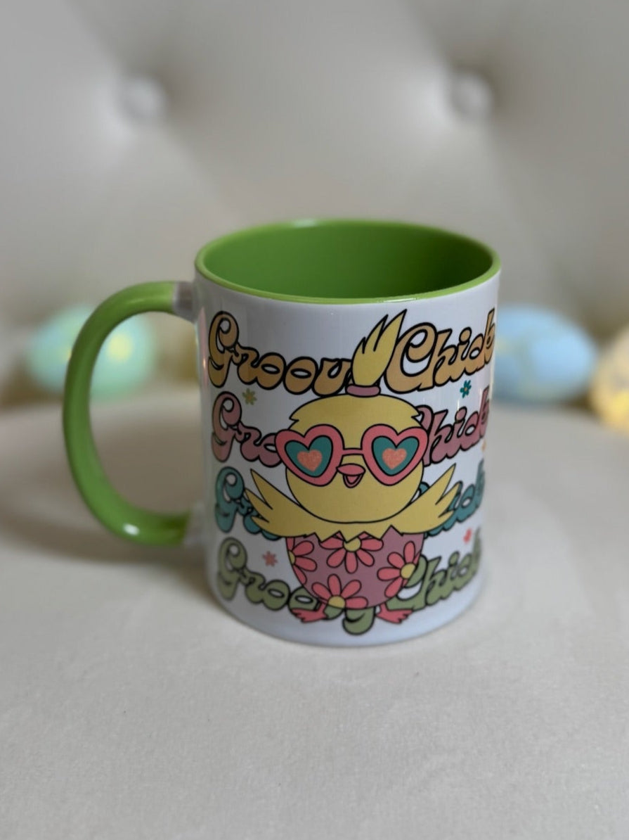 Groovy Chick Easter Mug β Retro Springtime Vibes
