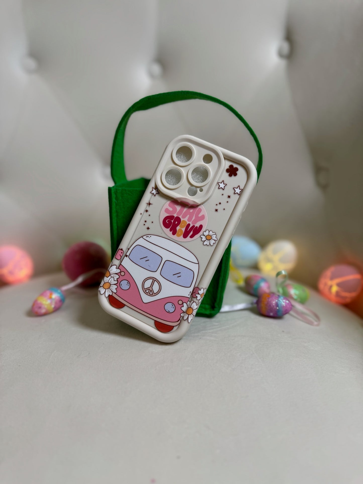 Stay Groovy Easter Vibes β Hippie Bus Phone Case