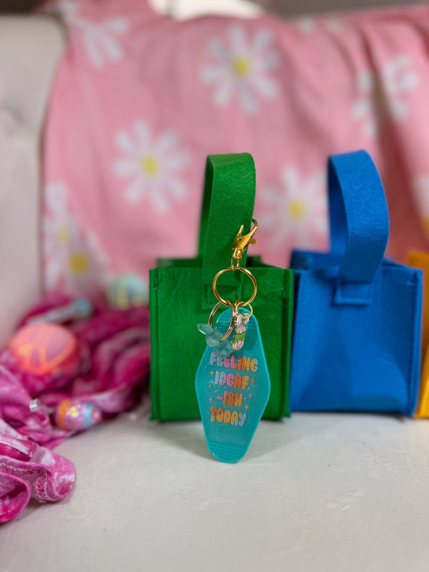 IDGAF-ish Retro Motel Keychain – Sassy & Relatable Mood