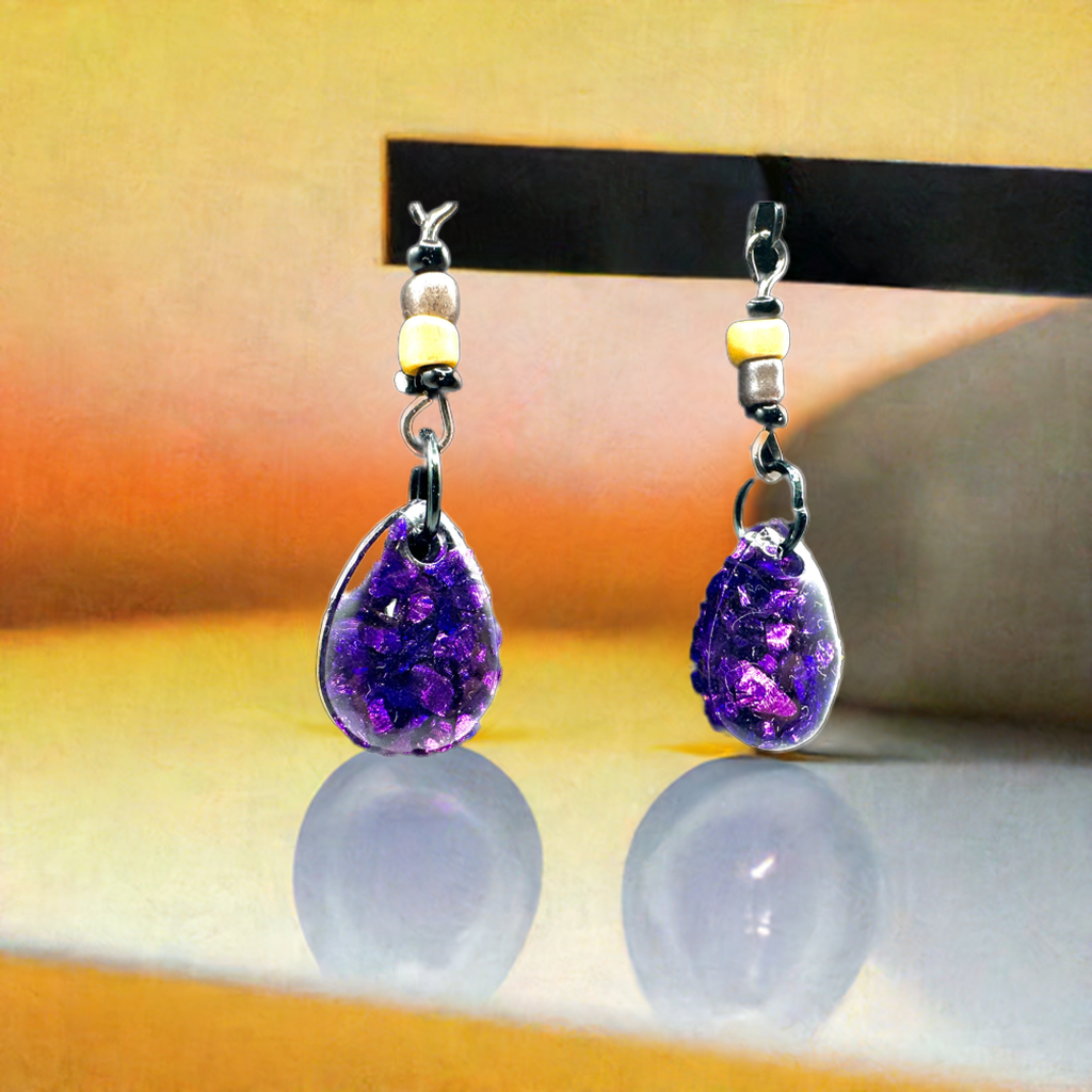 Midnight Amethyst Necklace and Earrings Set