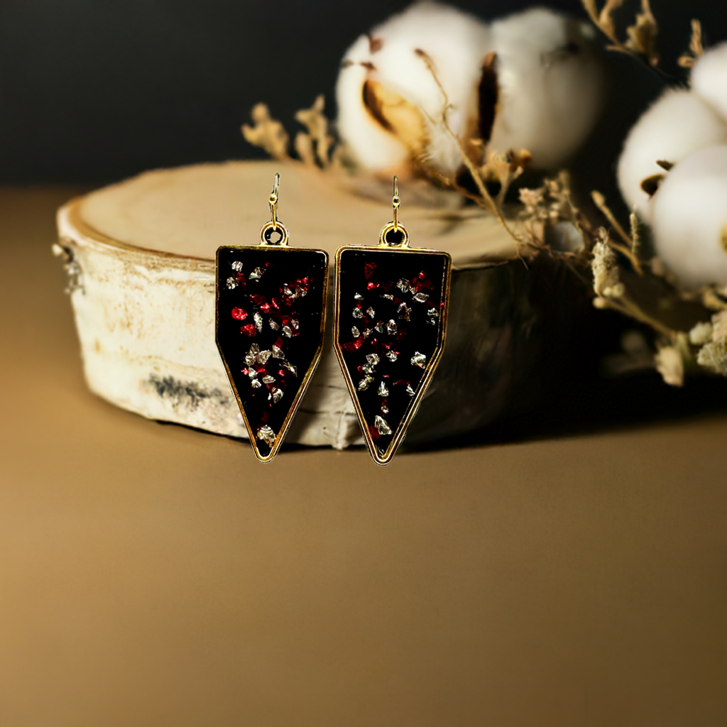 Gothic Crimson Shard Earrings