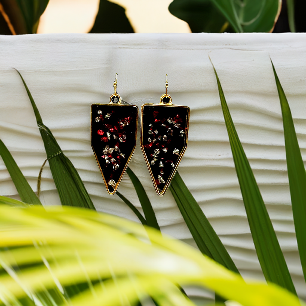 Gothic Crimson Shard Earrings