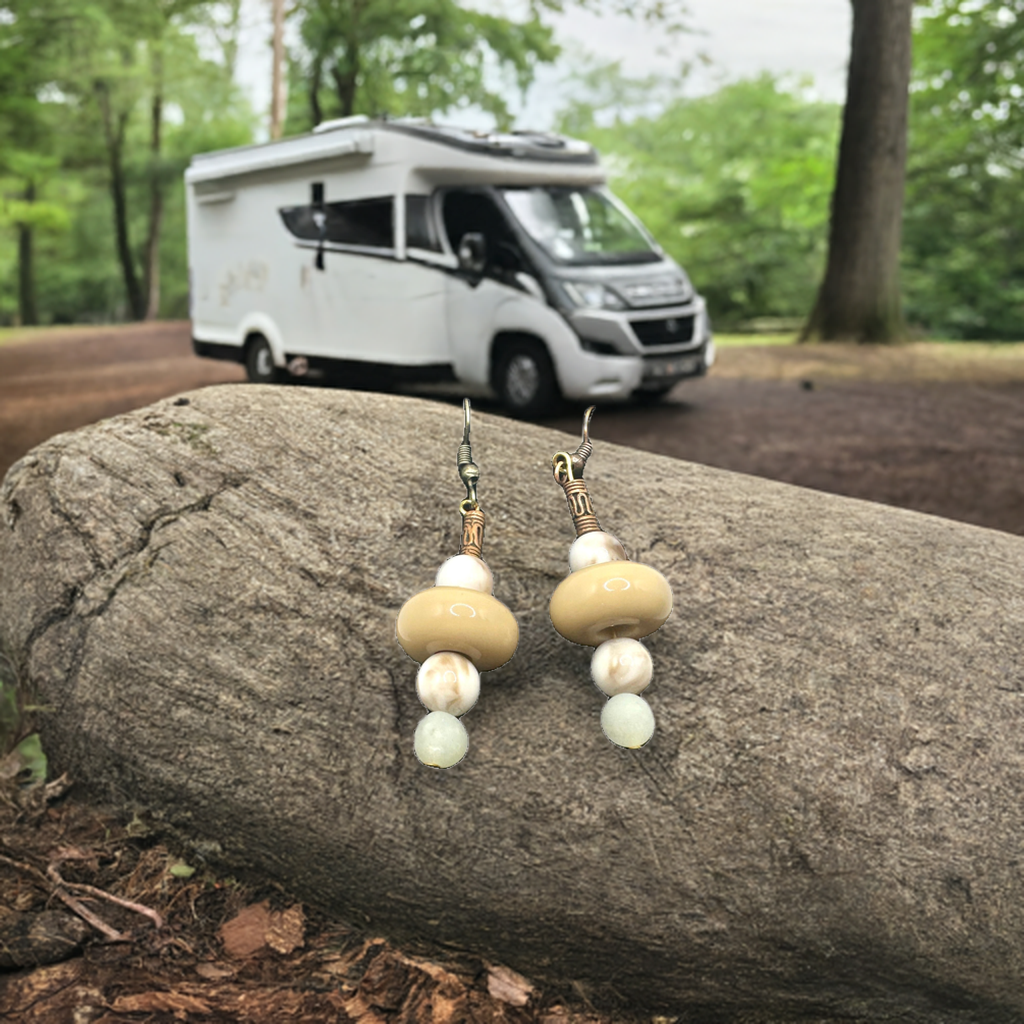 Elegant Sands Earthy Toned Drop Earrings