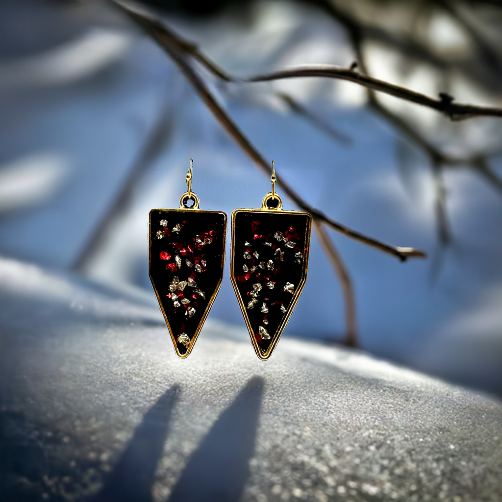 Gothic Crimson Shard Earrings