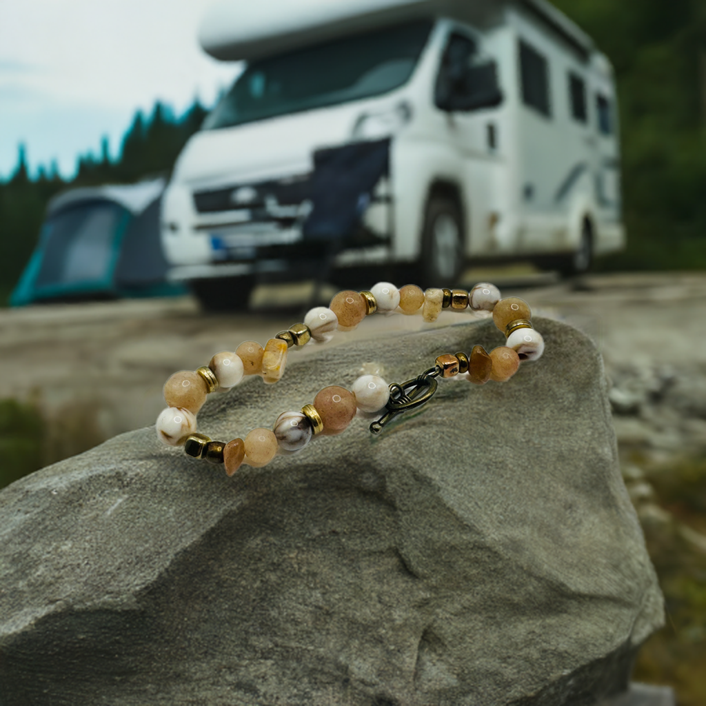 Golden Sands Earthy Stone Beaded Bracelet