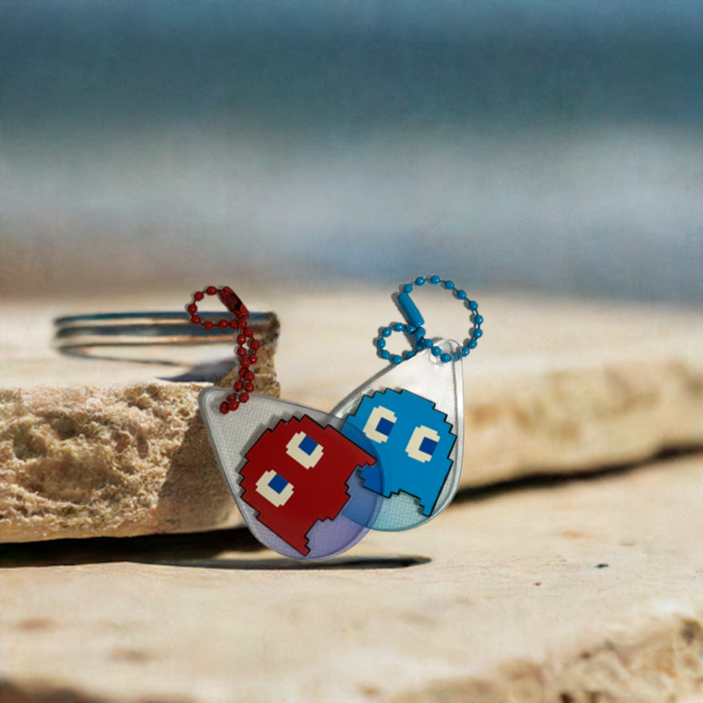 Video Game Ghost Couple's Keychains