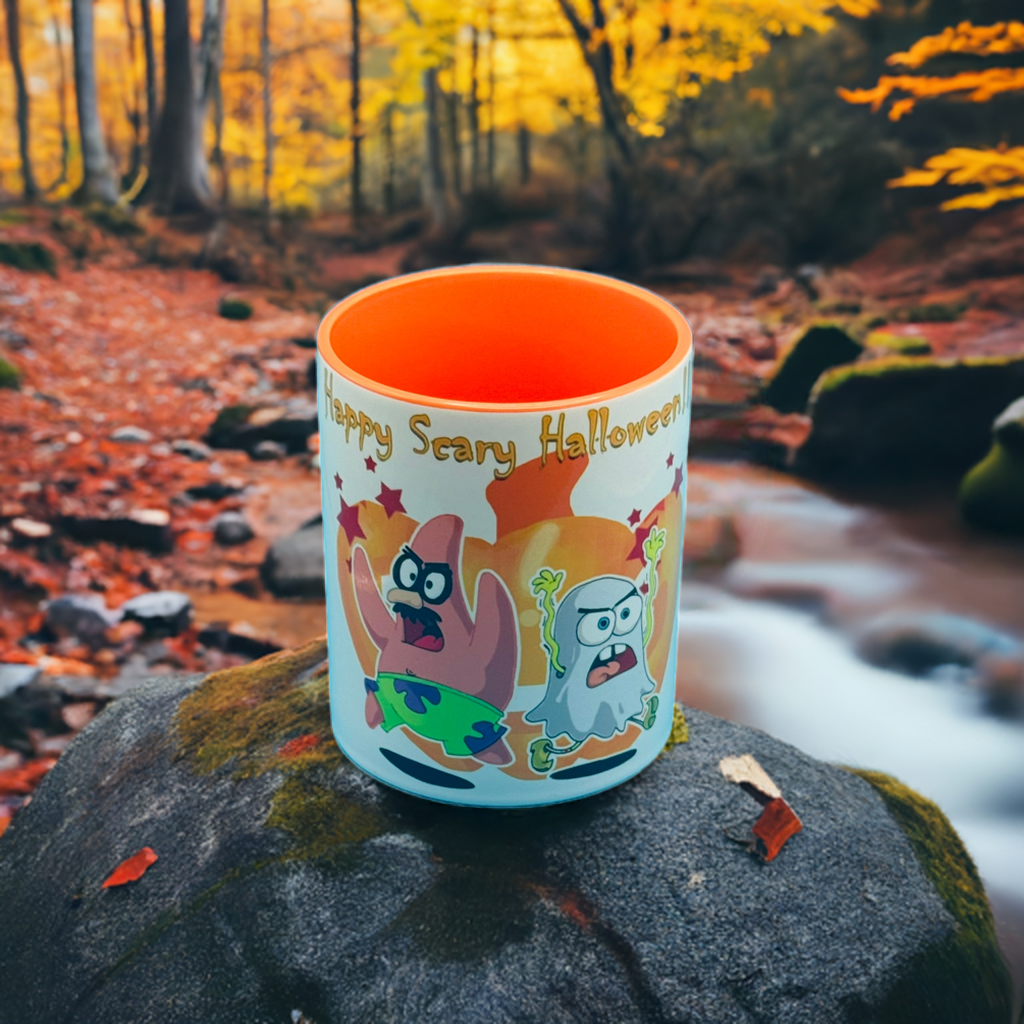 Yellow Spooky Scary Cartoon Mug