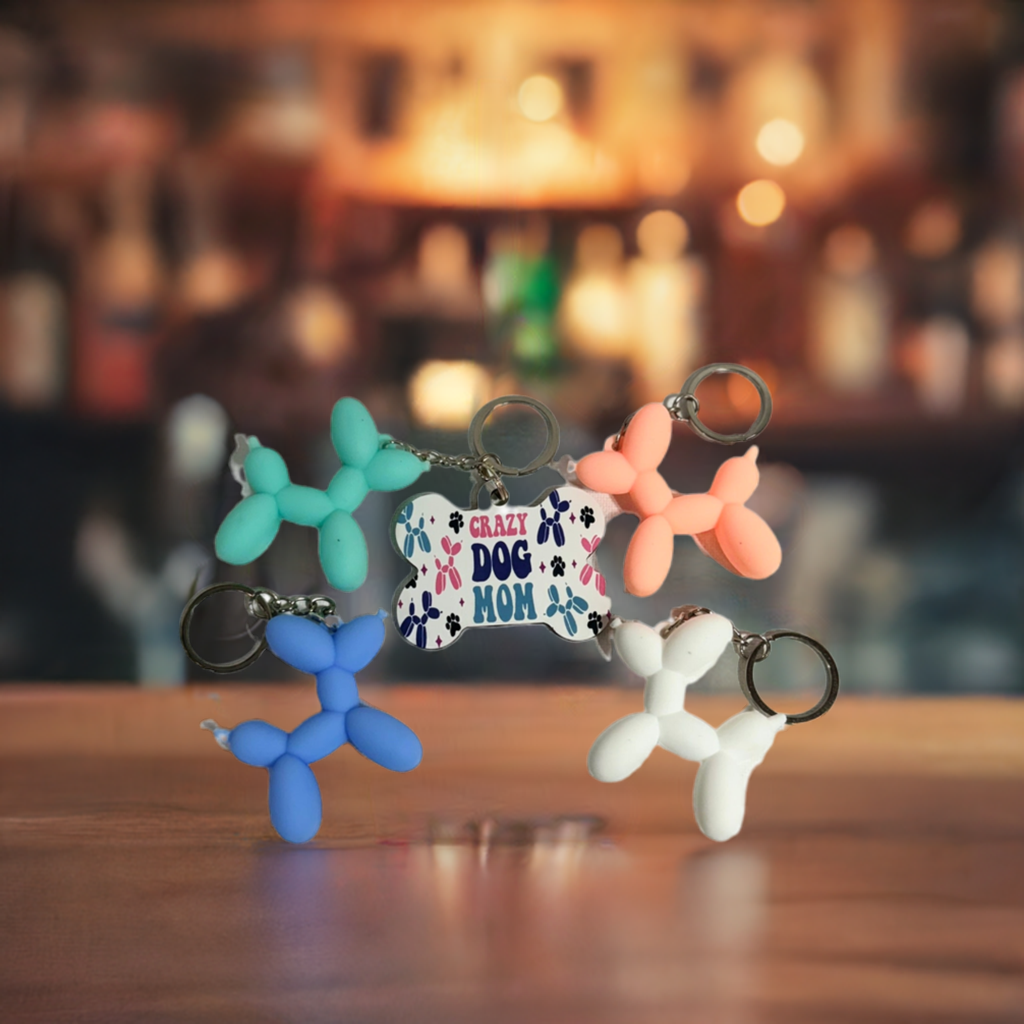 Crazy Dog Mom Keychain