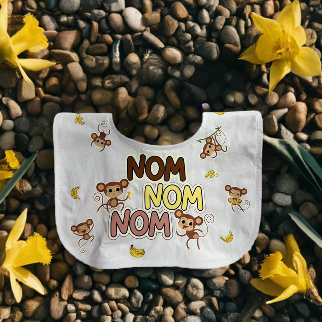 Nom Nom Monkey Bib