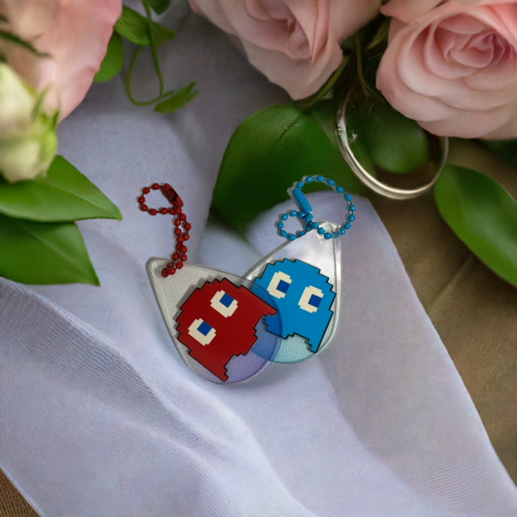 Video Game Ghost Couple's Keychains
