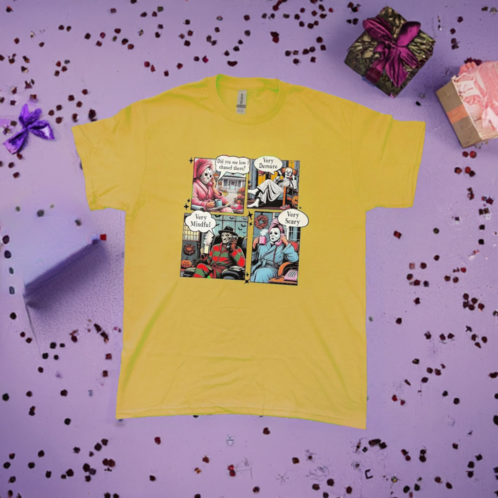 Very Demure, Very Mindful Horror Characters T-shirt