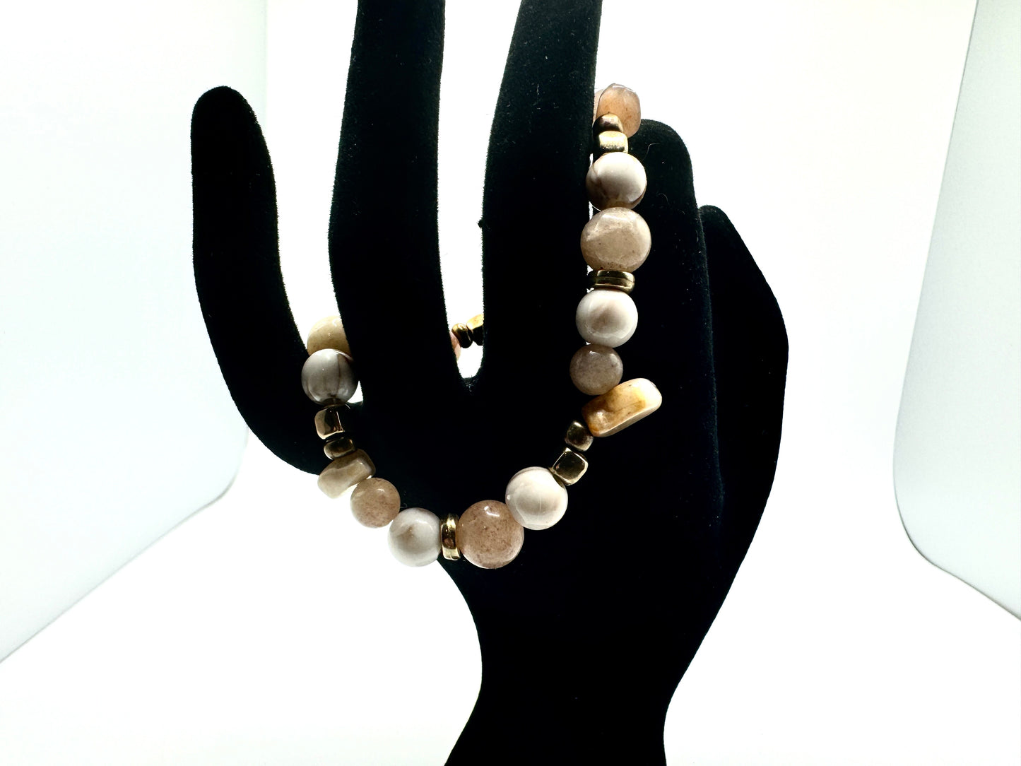 Golden Sands Earthy Stone Beaded Bracelet