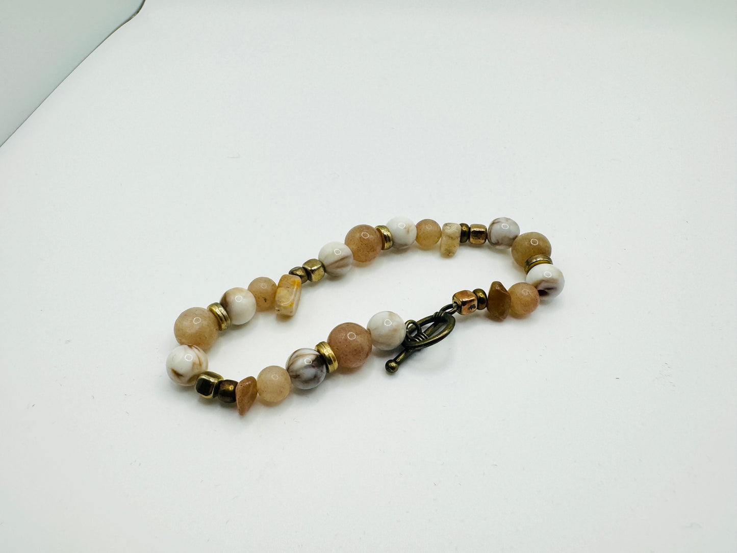Golden Sands Earthy Stone Beaded Bracelet