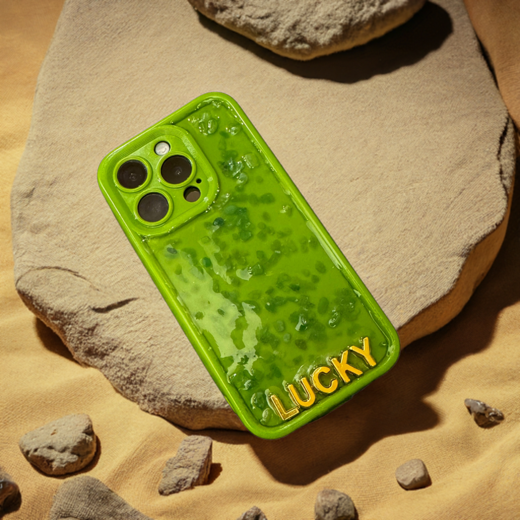 Lucky Green Gemstone Phone Case – Carry Good Fortune Everywhere!