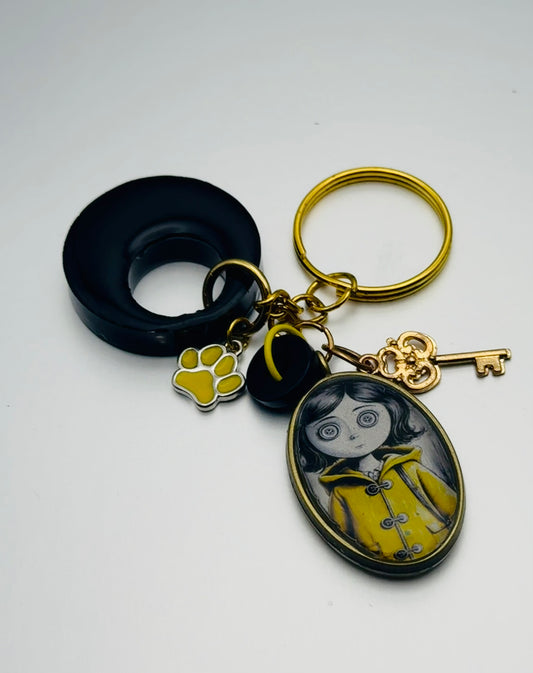 Mysterious Button Eyed Girl Keychain