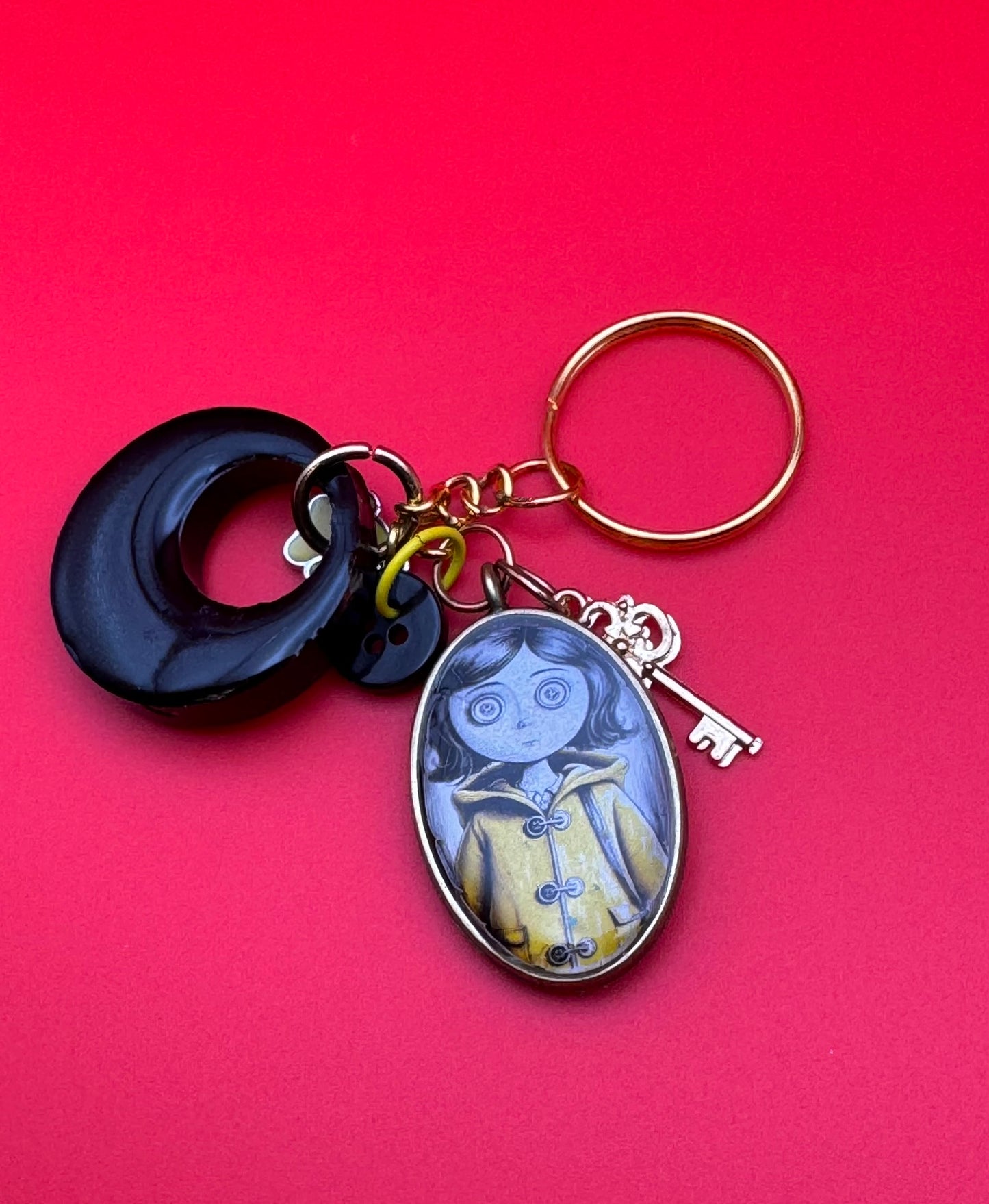 Mysterious Button Eyed Girl Keychain