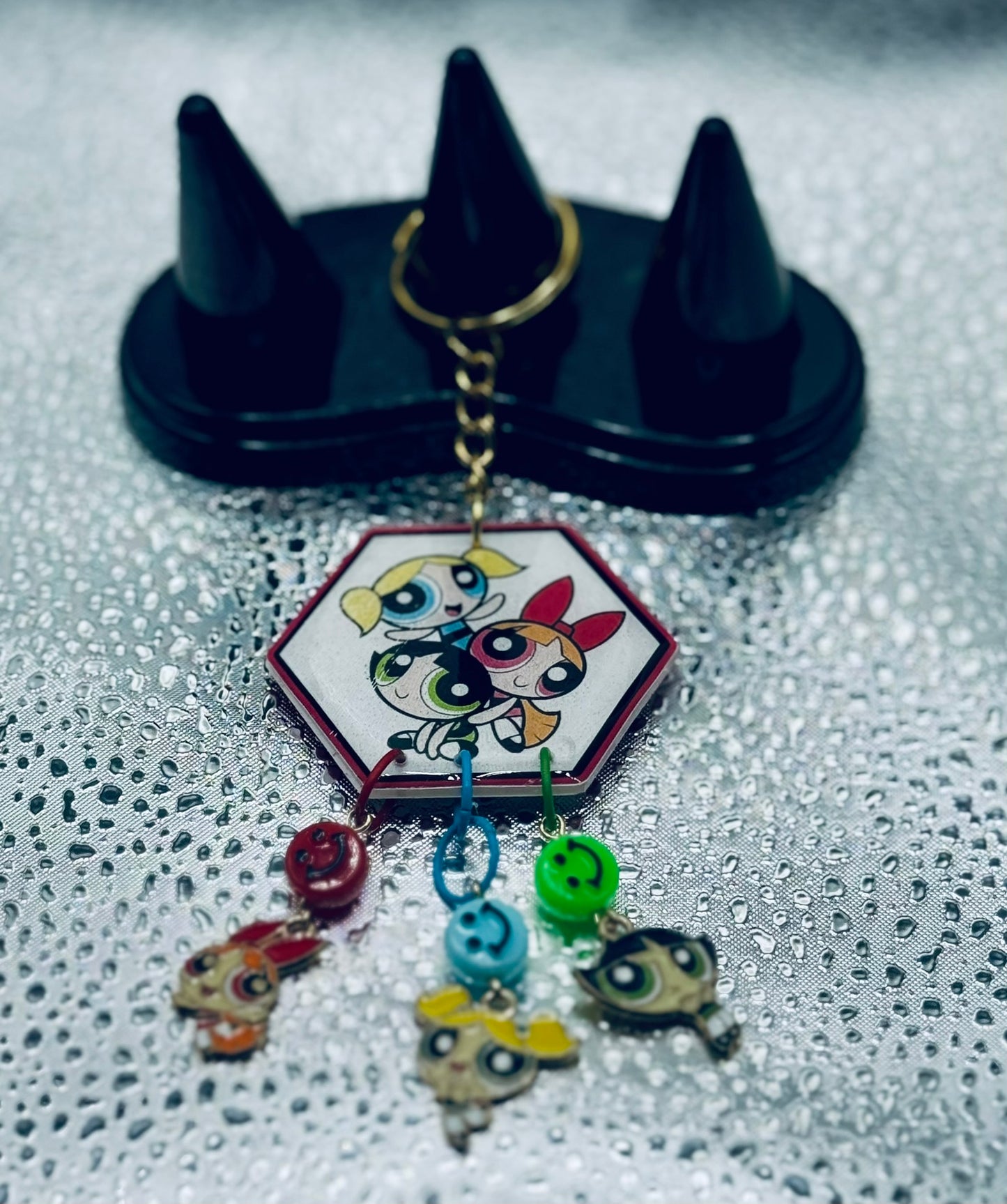 Pixel Perfect Power Trio Keychain