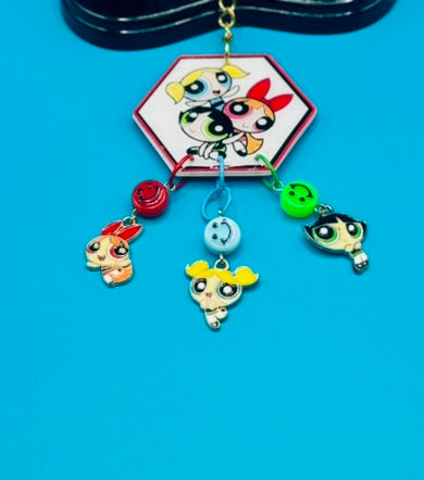 Pixel Perfect Power Trio Keychain