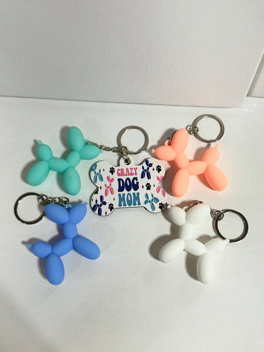 Crazy Dog Mom Keychain