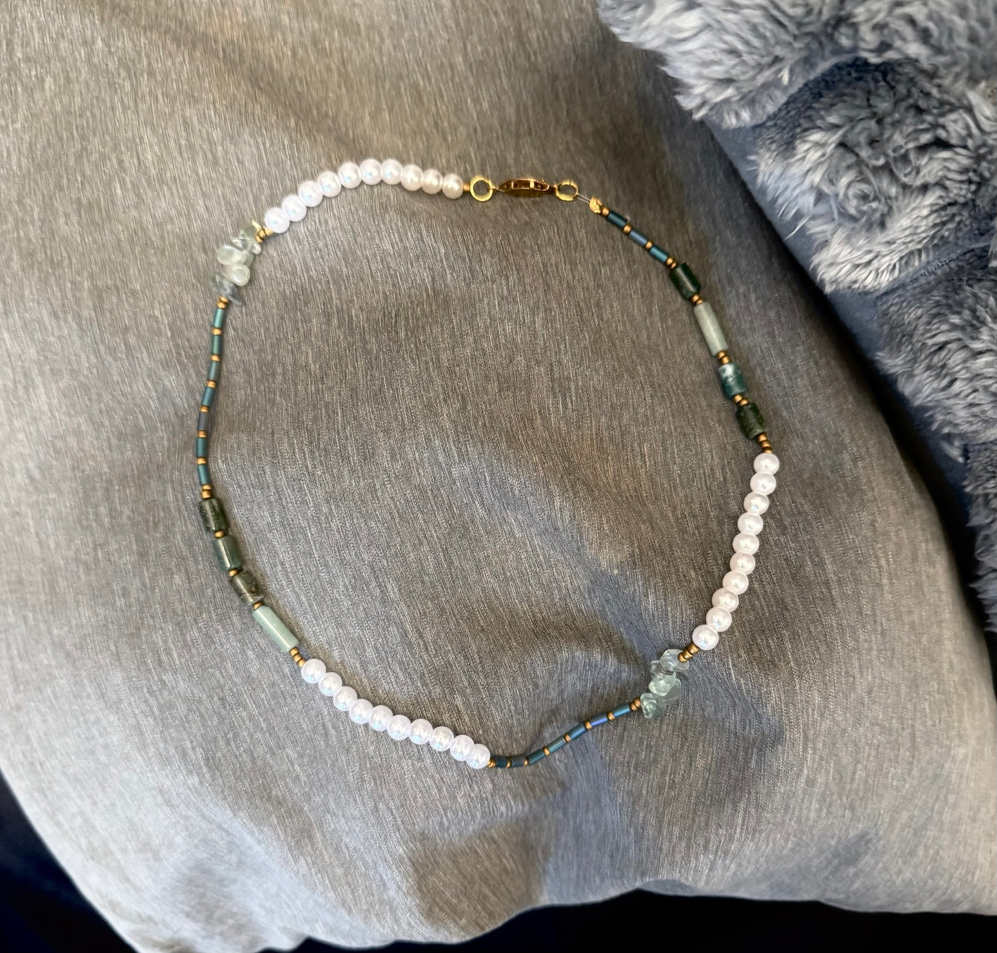 Horizon Dreams: Ocean-Inspired Beaded Necklace & Earrings Set