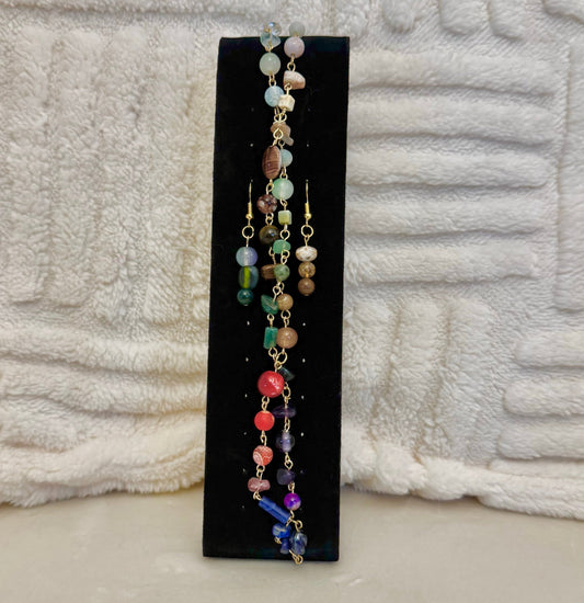 Colors: Handmade Gemstone Dangle Jewelry Set
