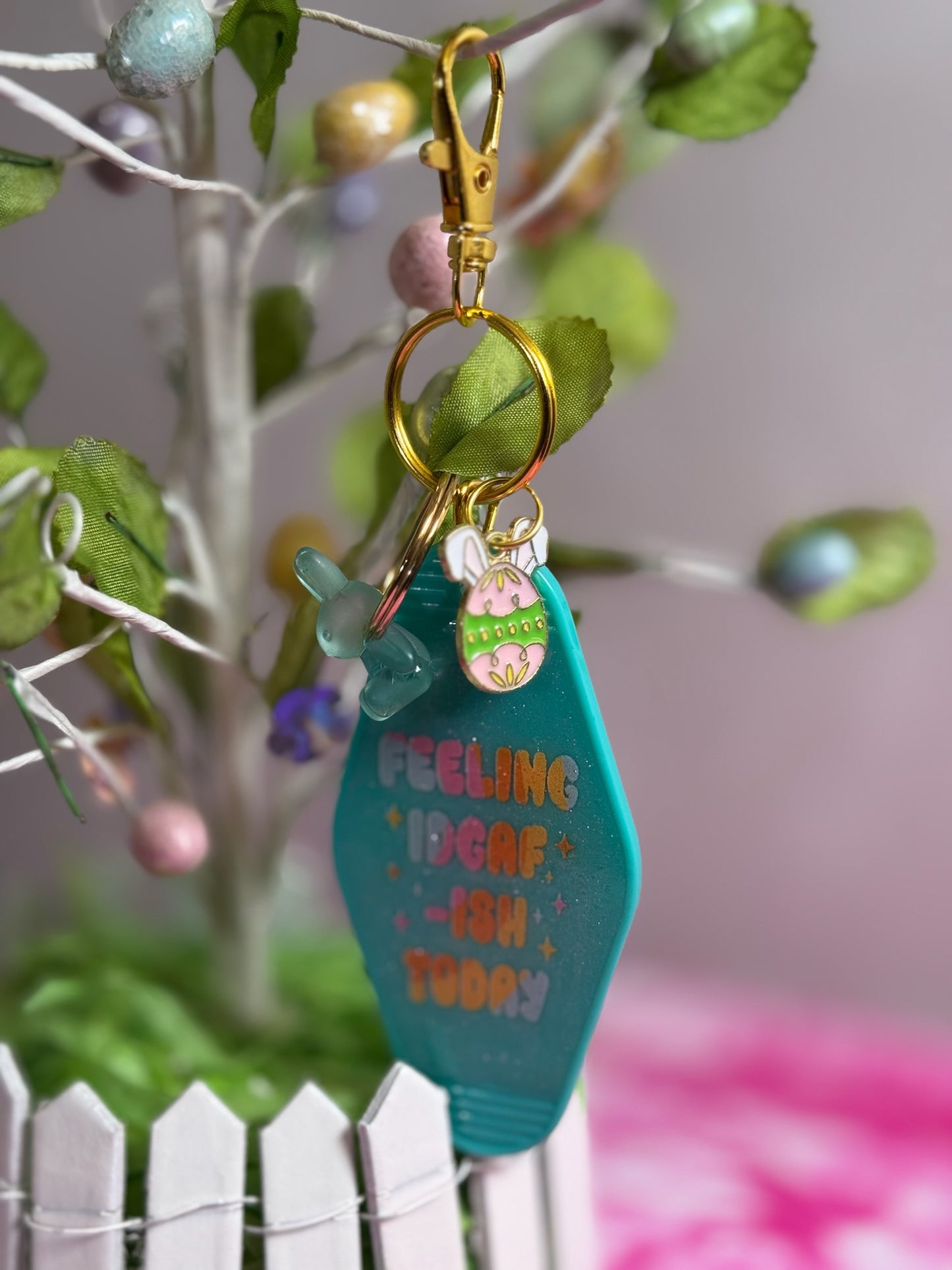 IDGAF-ish Retro Motel Keychain – Sassy & Relatable Mood