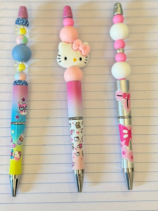 Charming Character Beaded Pens - Set of 3