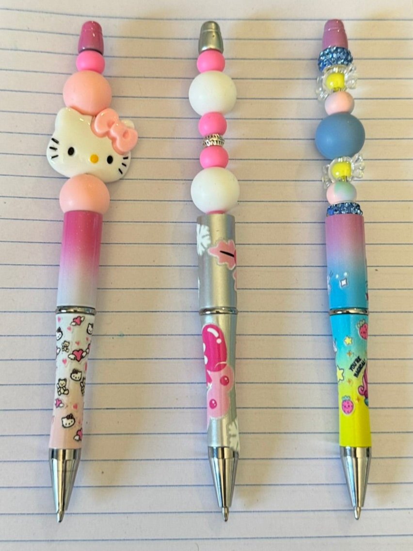 Charming Character Beaded Pens - Set of 3