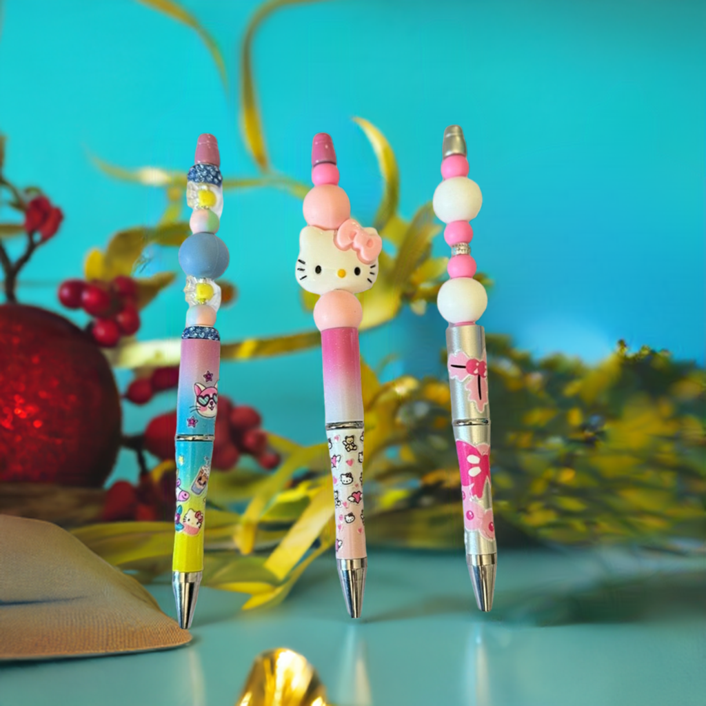 Charming Character Beaded Pens - Set of 3