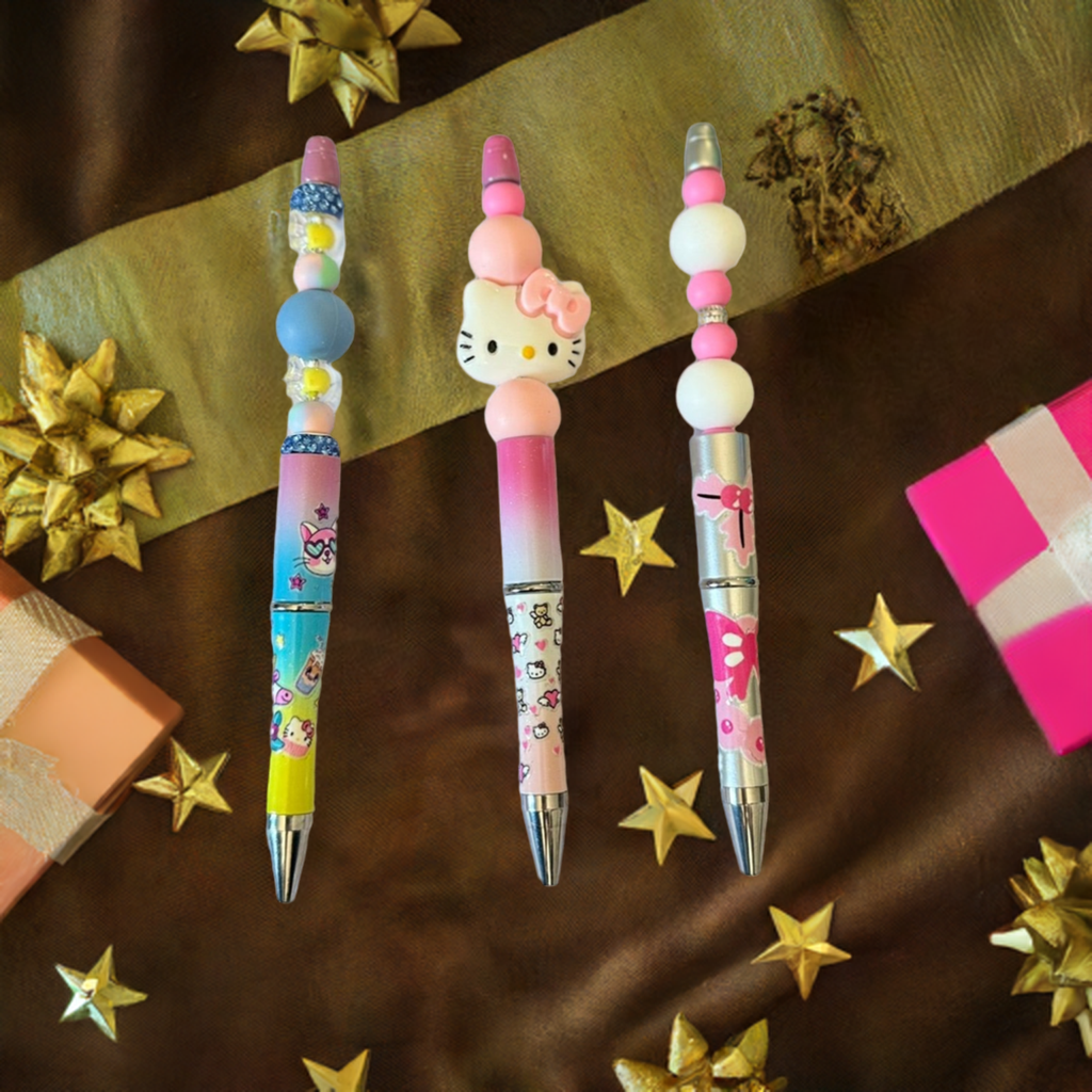 Charming Character Beaded Pens - Set of 3