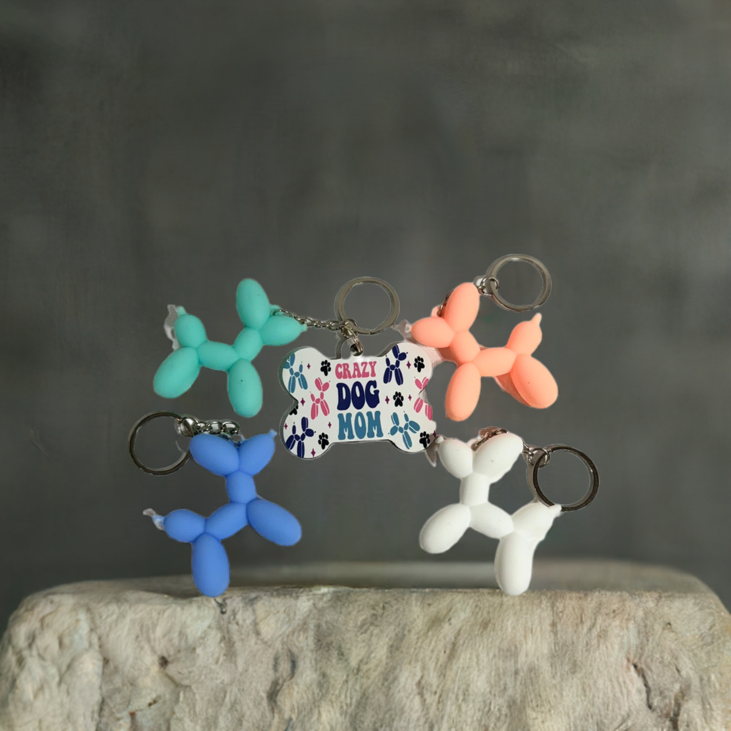 Crazy Dog Mom Keychain