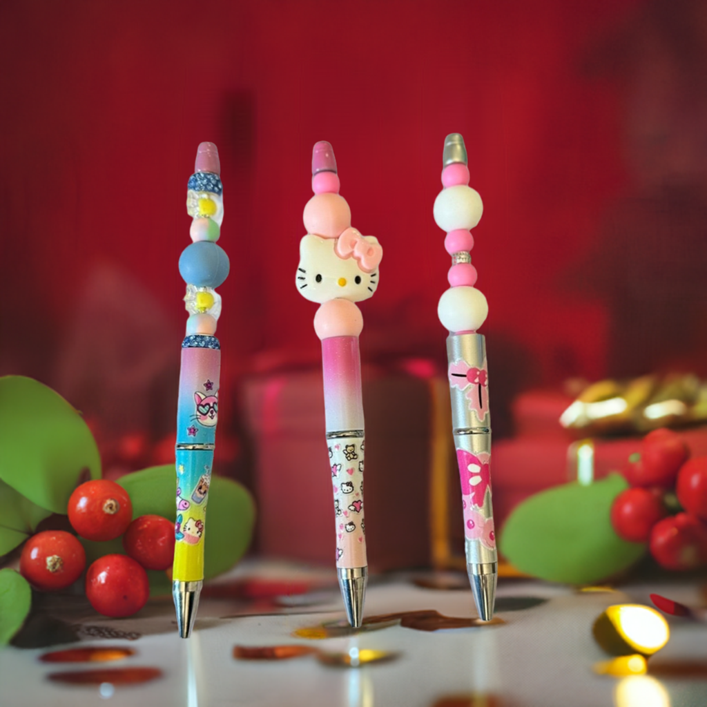 Charming Character Beaded Pens - Set of 3