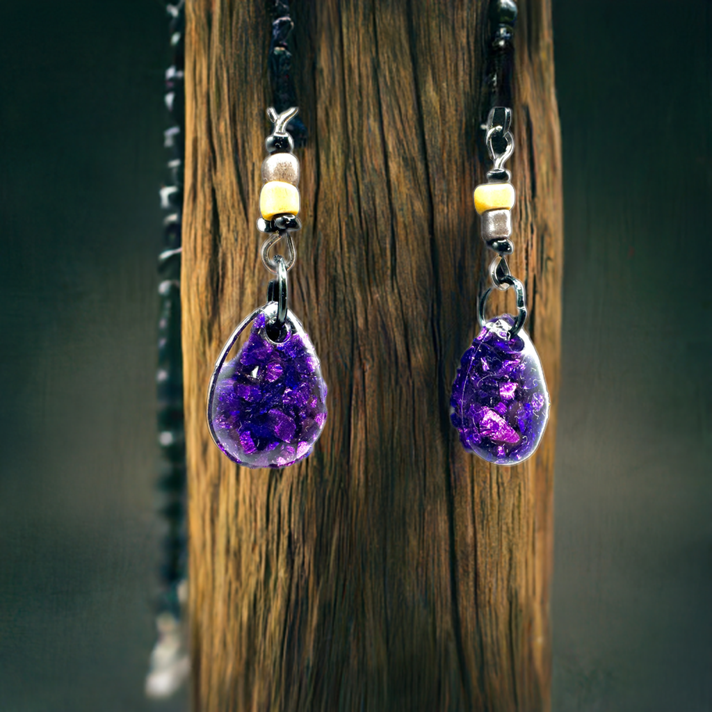 Midnight Amethyst Necklace and Earrings Set
