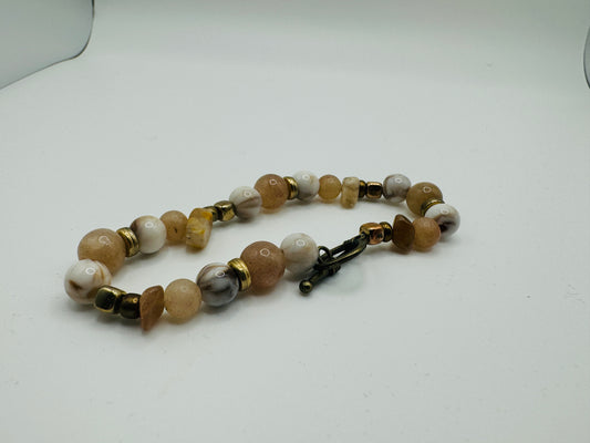 Golden Sands Earthy Stone Beaded Bracelet