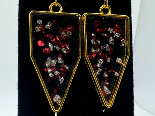 Gothic Crimson Shard Earrings